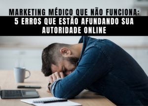 Ilustrar o sentimento de frustração vivido por médicos que investem em marketing digital sem estratégia, reforçando o tema do artigo sobre erros que comprometem a autoridade online.